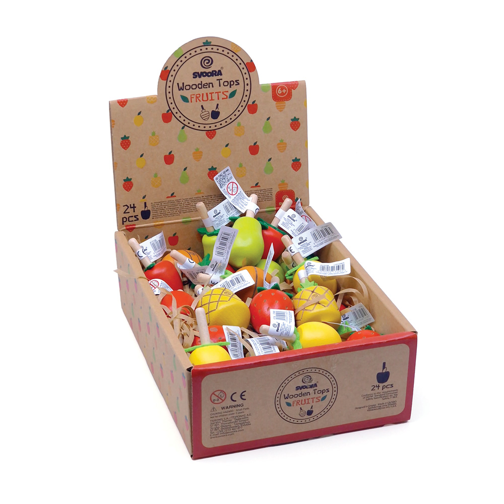 Wooden Spinning Tops – Fruits
