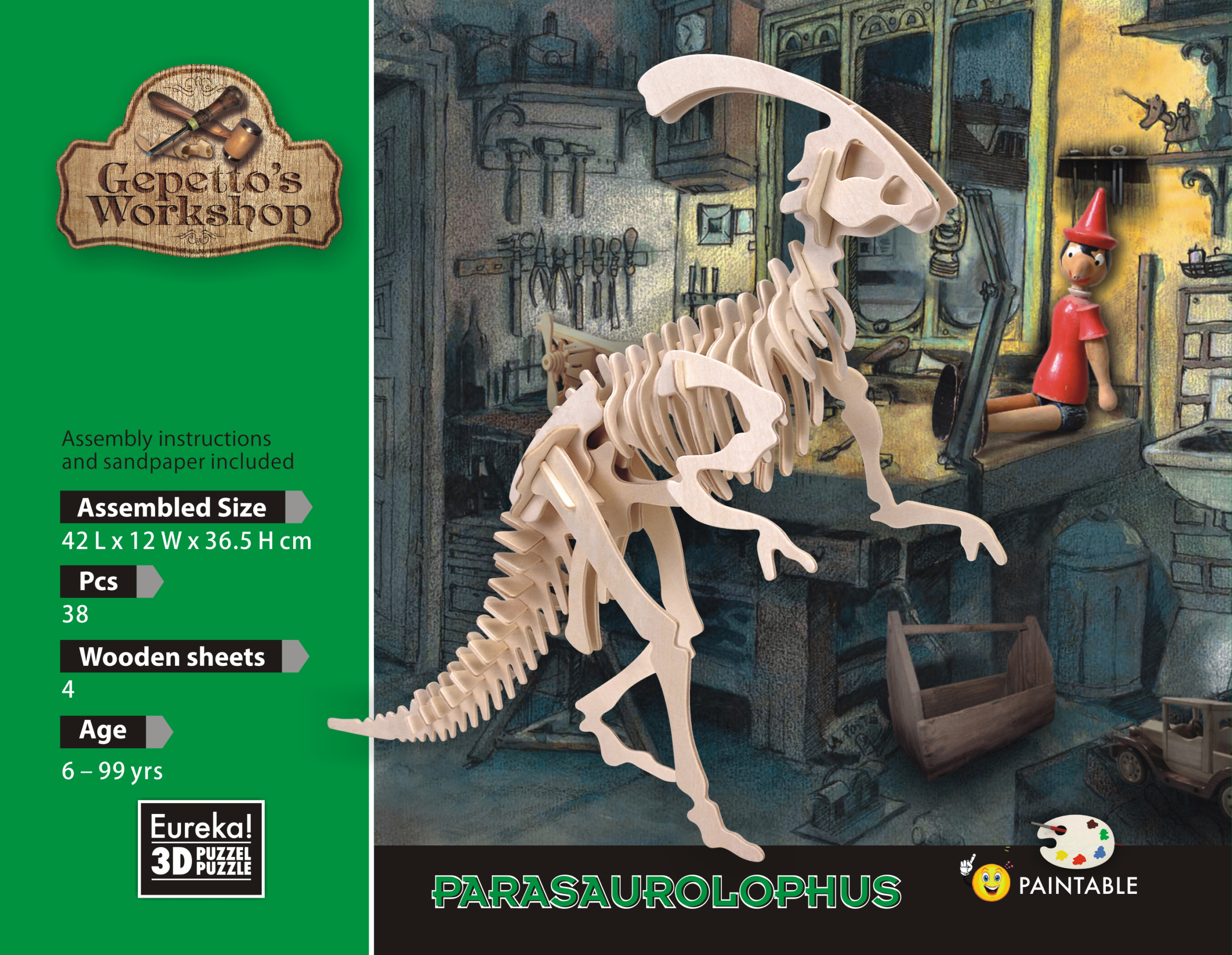 Verpackung von Gepettos Parasaurolophus