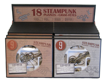 Display mit Steampunk Puzzlen