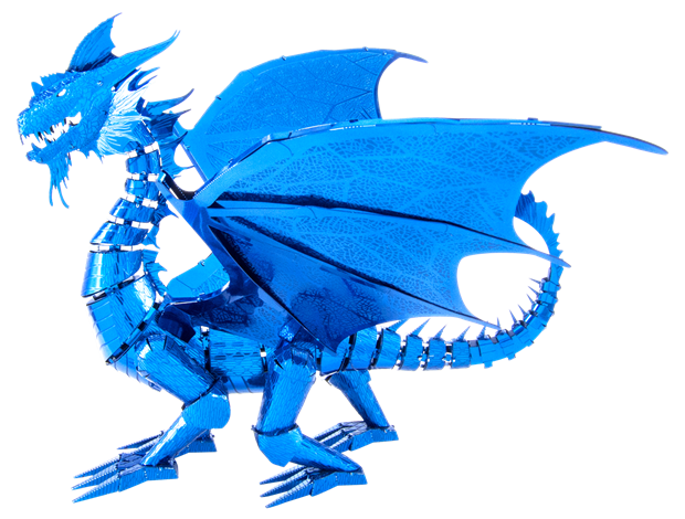 Zusammengebauter blauer Drachen