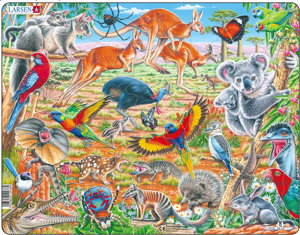 Rahmenpuzzle Australische Wildtiere