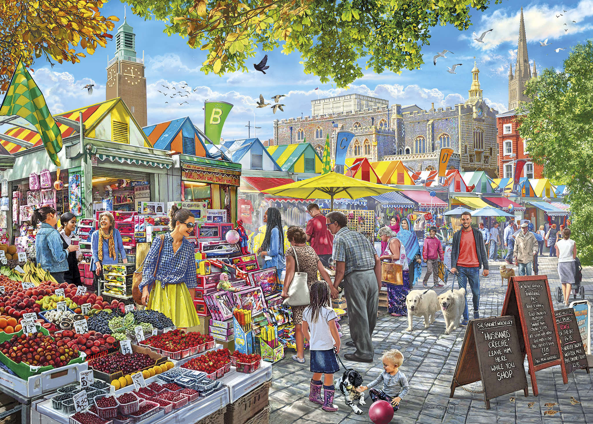 Market Day, Norwich Puzzle Schachtel