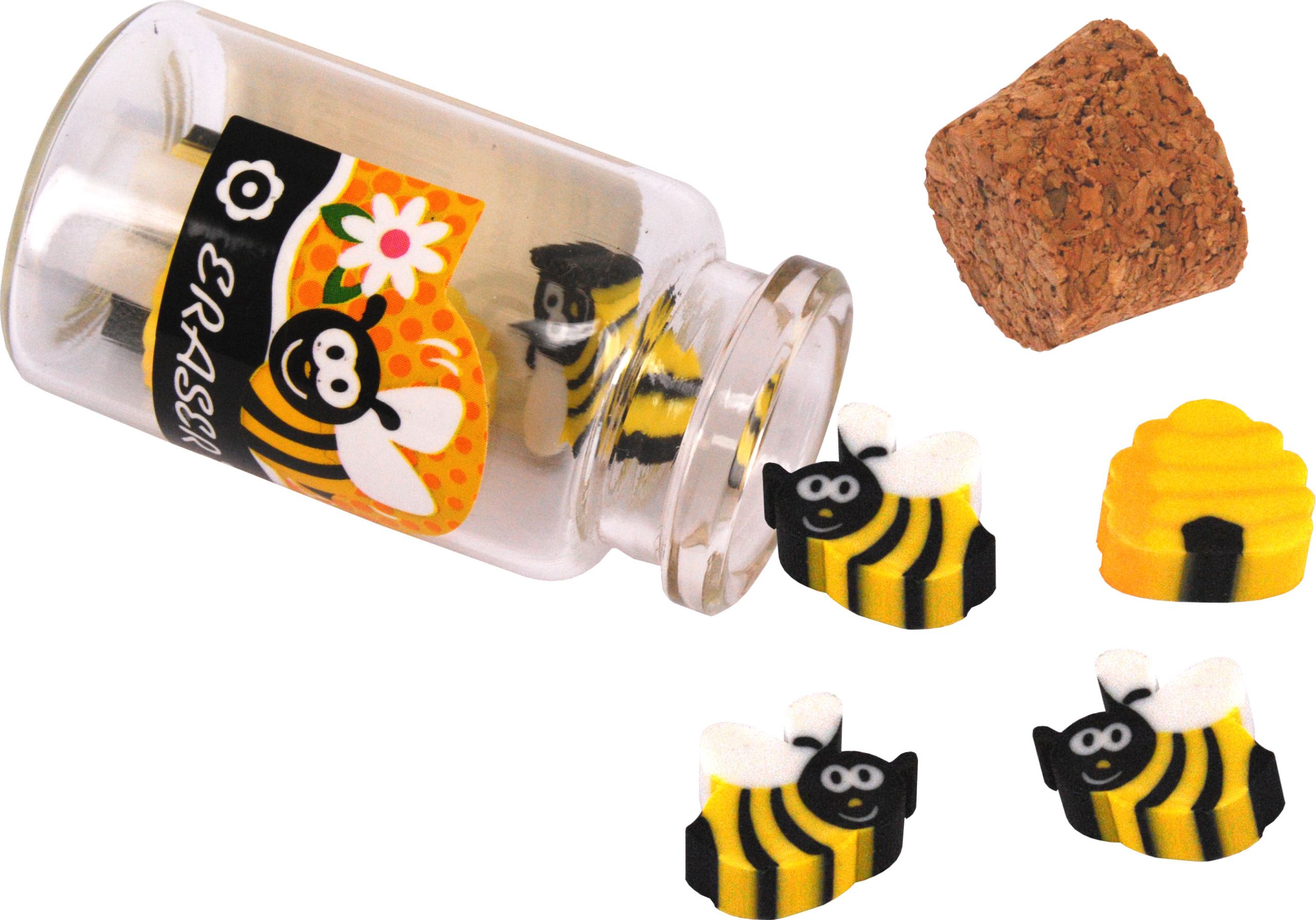 8 Mini Gommes Abeille