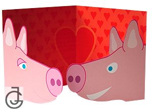 knickmich-Karte – Schweineflirt aufgestellt