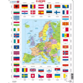 Rahmenpuzzle Europe, Carte avec Drapeax en fraçaise