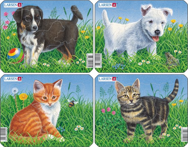 Rahmenpuzzle Mini Hunde und Katzen