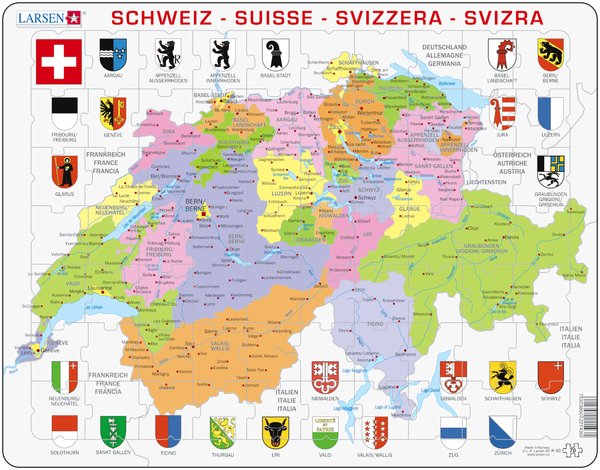 Rahmenpuzzle Schweiz Politisch