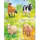 Rahmenpuzzle Mini Schwein, Pferd, Kuh, Schaf