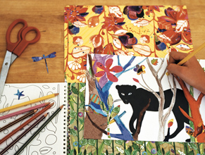 Collage Motifs les animaux magiques