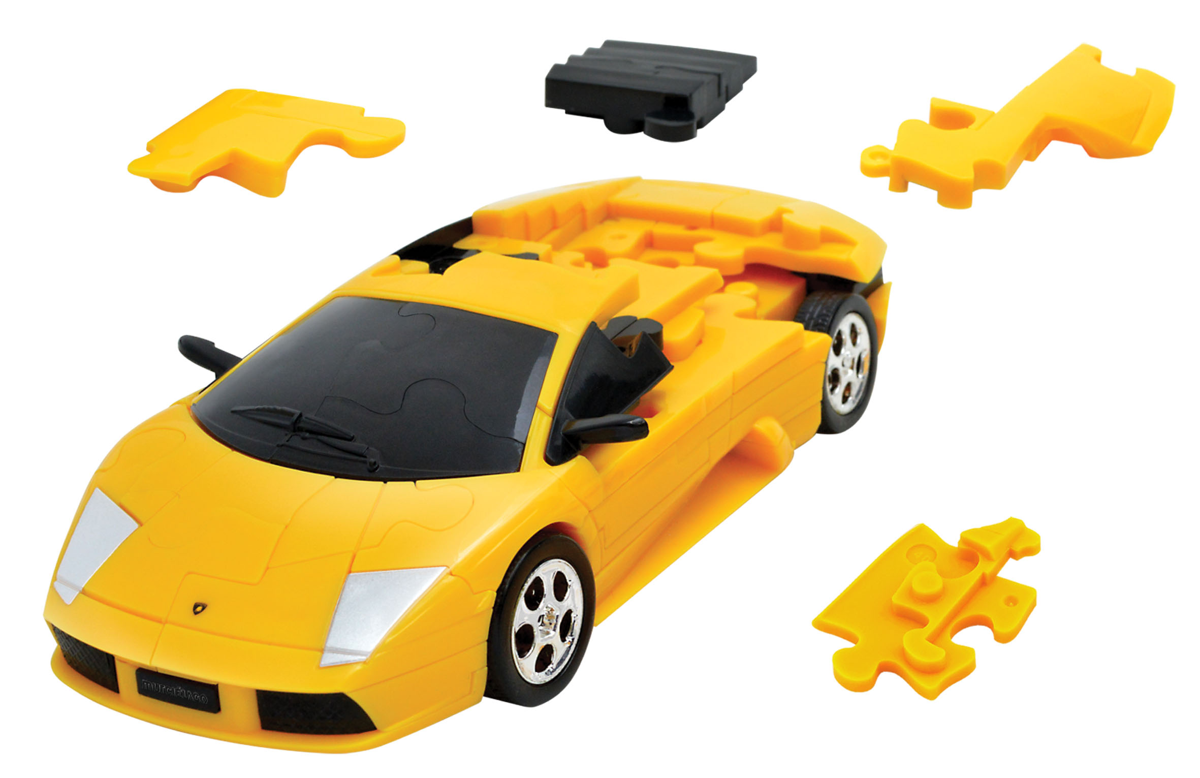 gelber Lamborgini als 3D Puzzle