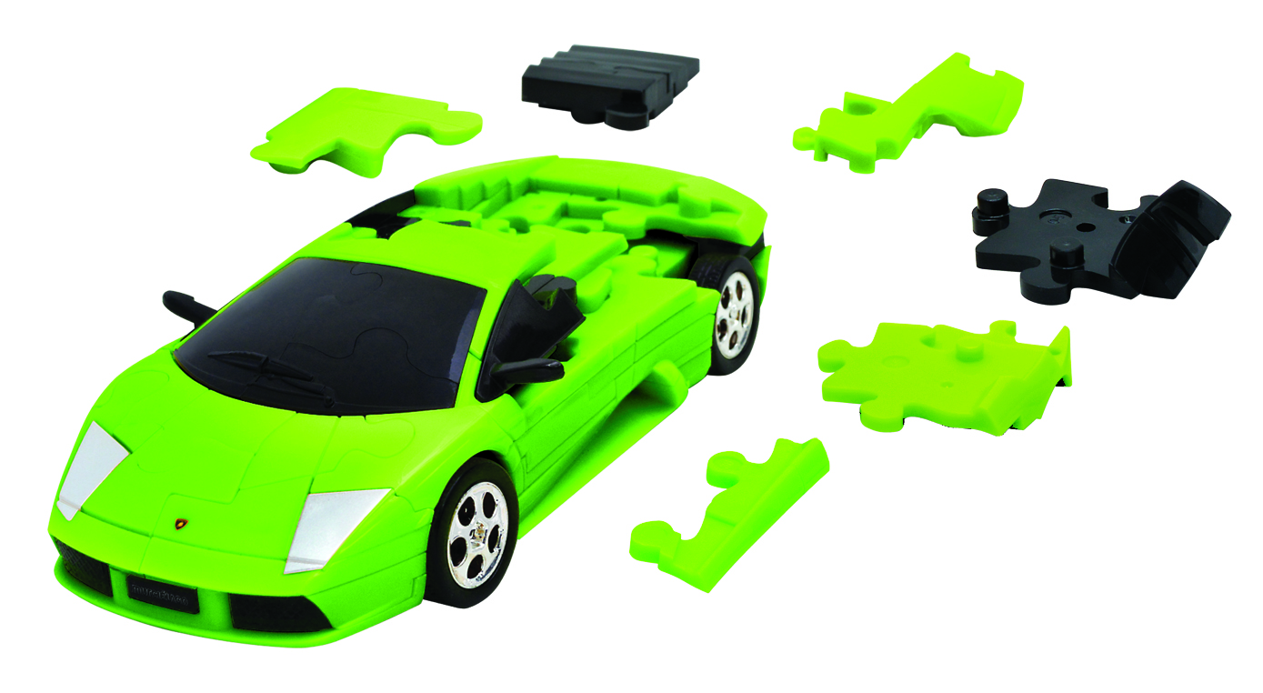 grüner Lamborgini als 3D Puzzle