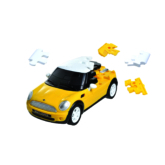 gelber Mini Cooper als 3D Puzzle