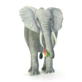 3D-Tierfaltkarte – Elefant mit Blumenstrauss