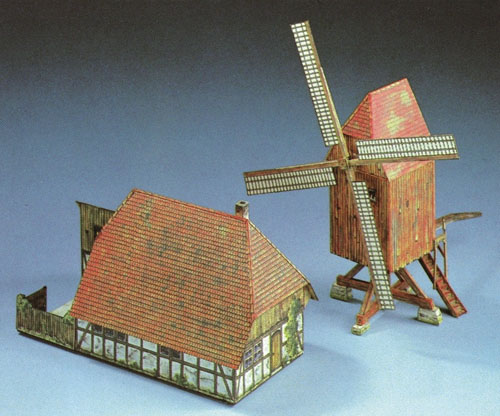 Schreiberbogen: Windmühle mit Bauernhaus