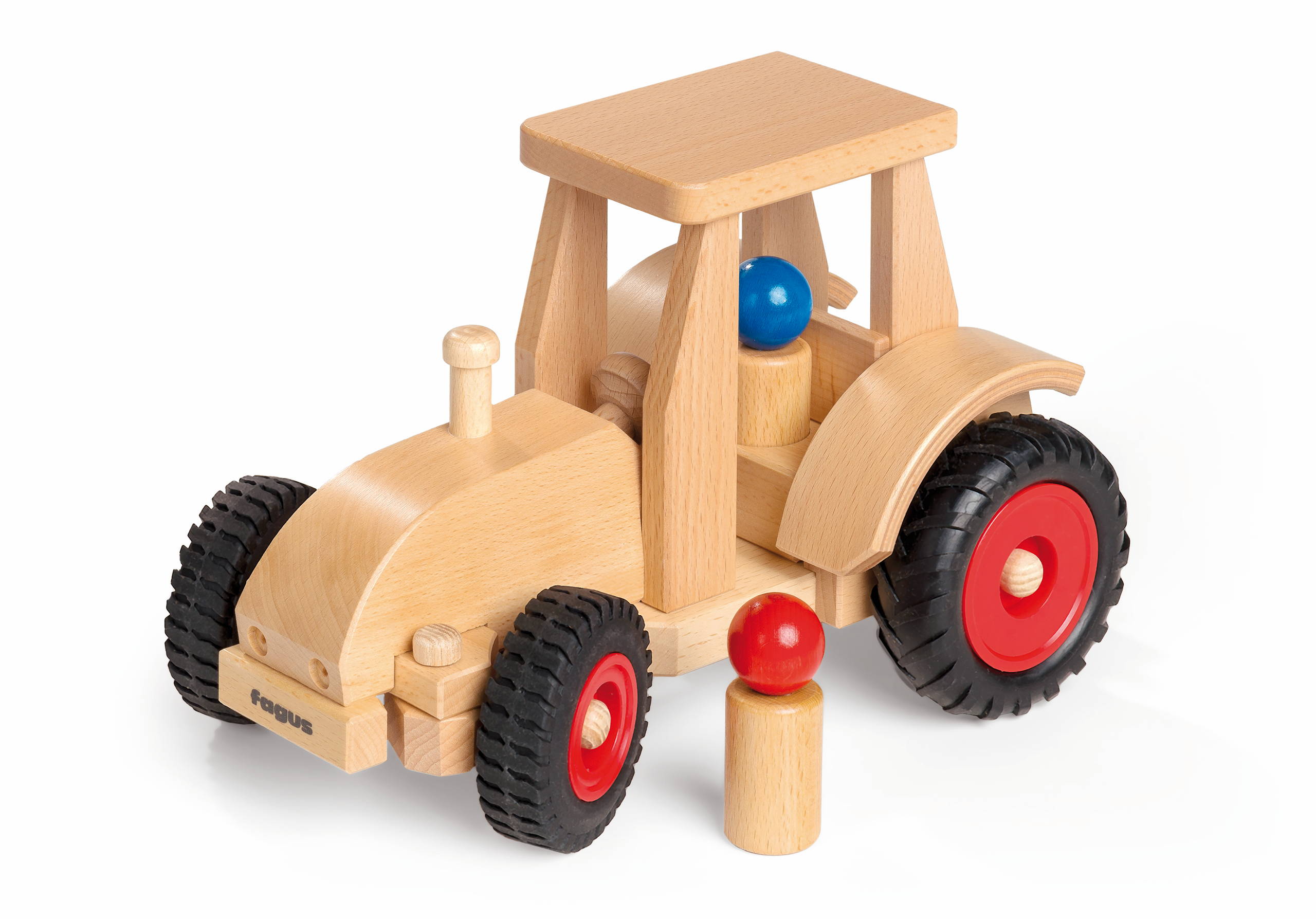 Schlepper (Traktor mit Dach) aus Holz