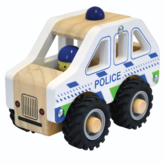 Polizeifahrzeug aus Holz