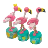 Wooden Flapping Flamingo Press-Up