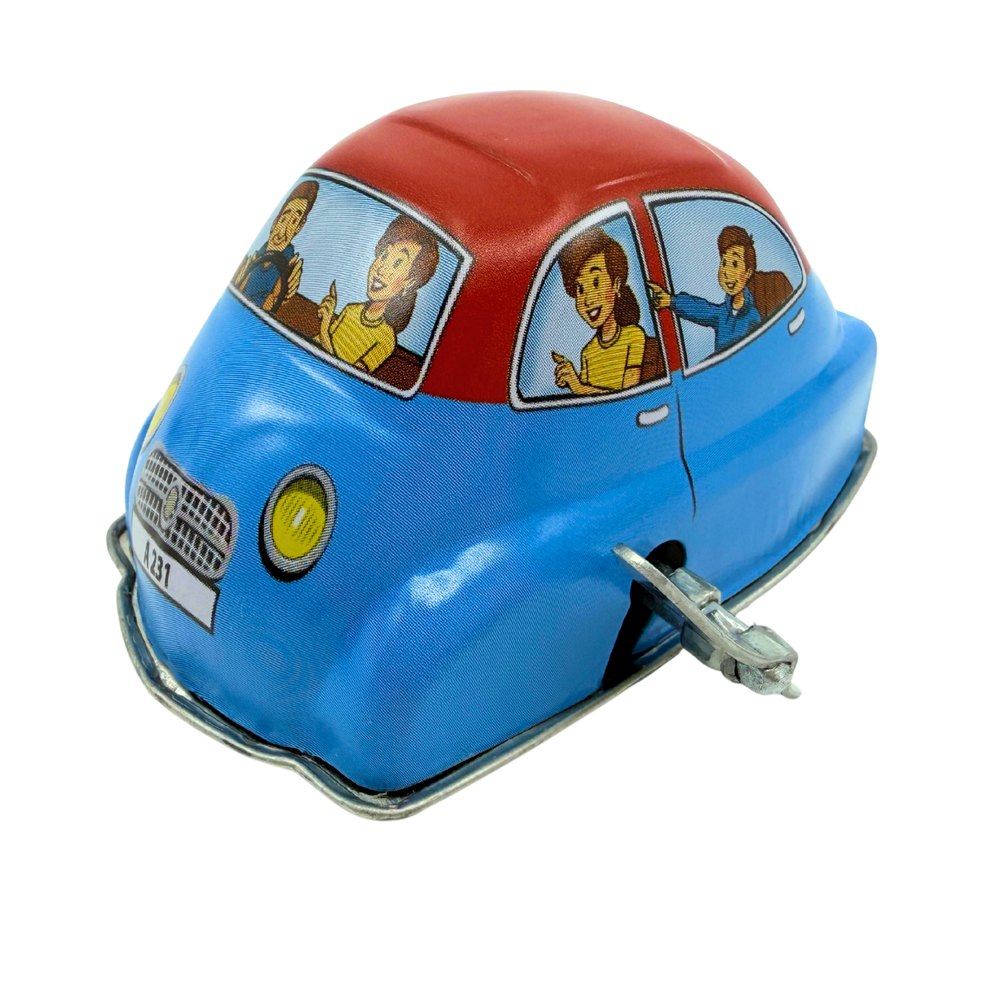 Classic Wind-Up Tin-Toy – Family Car