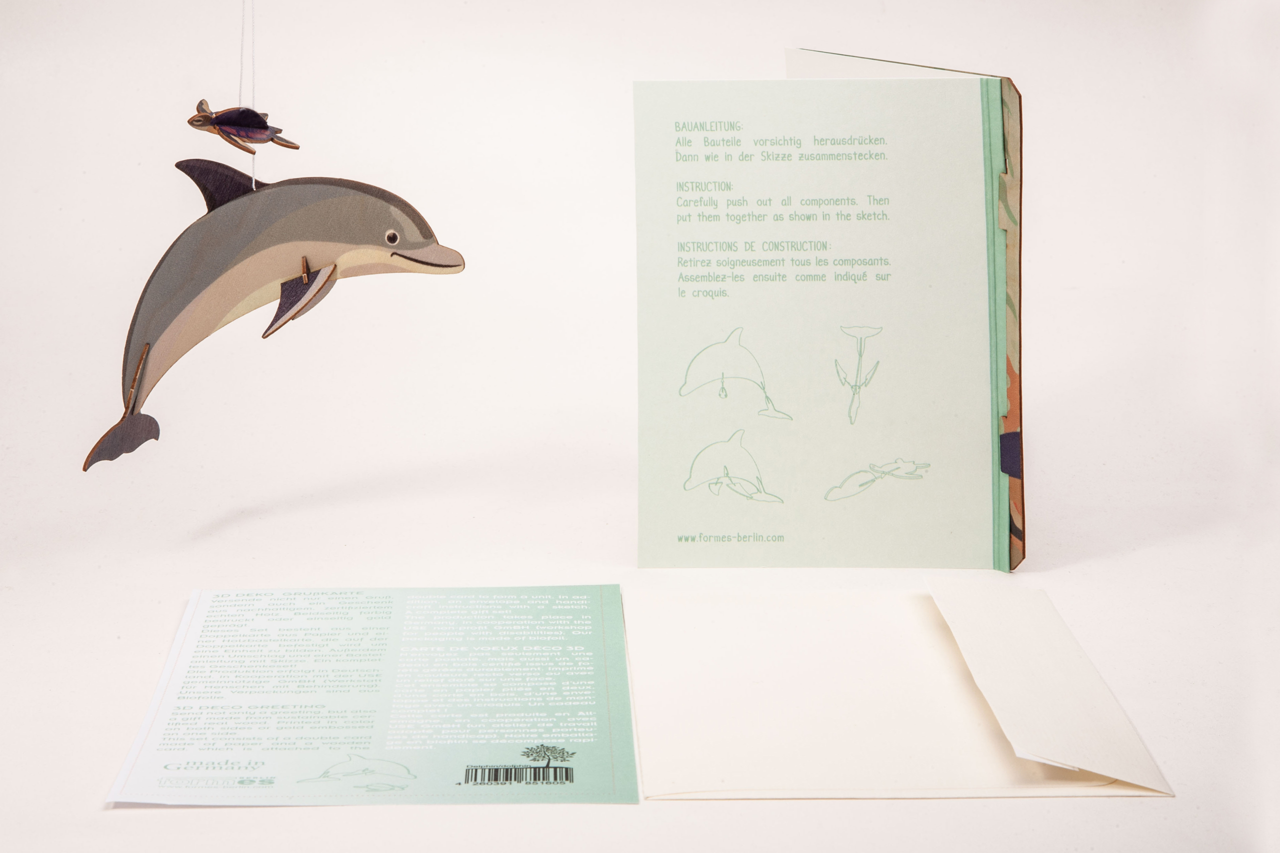 Delfin – 3D Deko Grusskarte