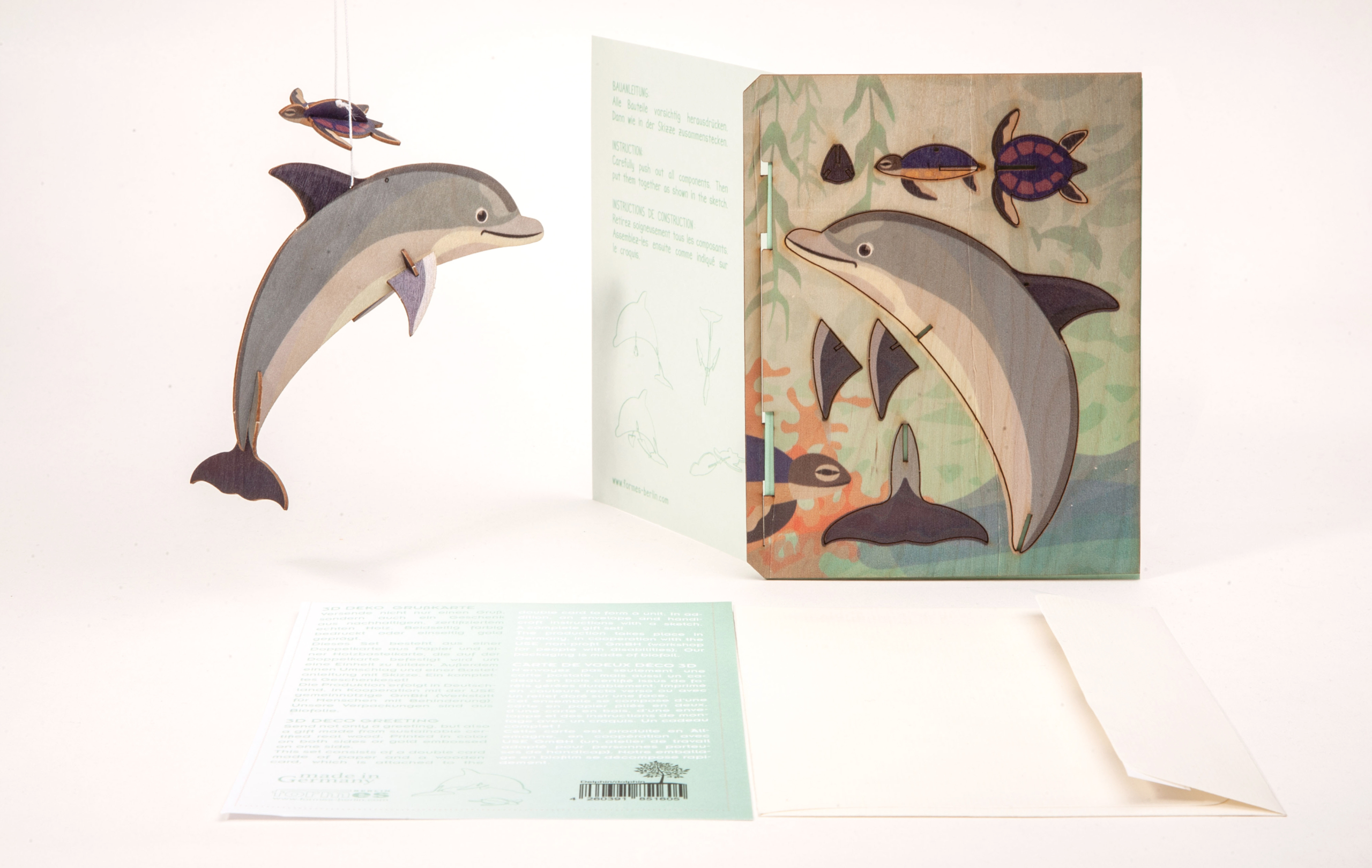 Delfin – 3D Deko Grusskarte