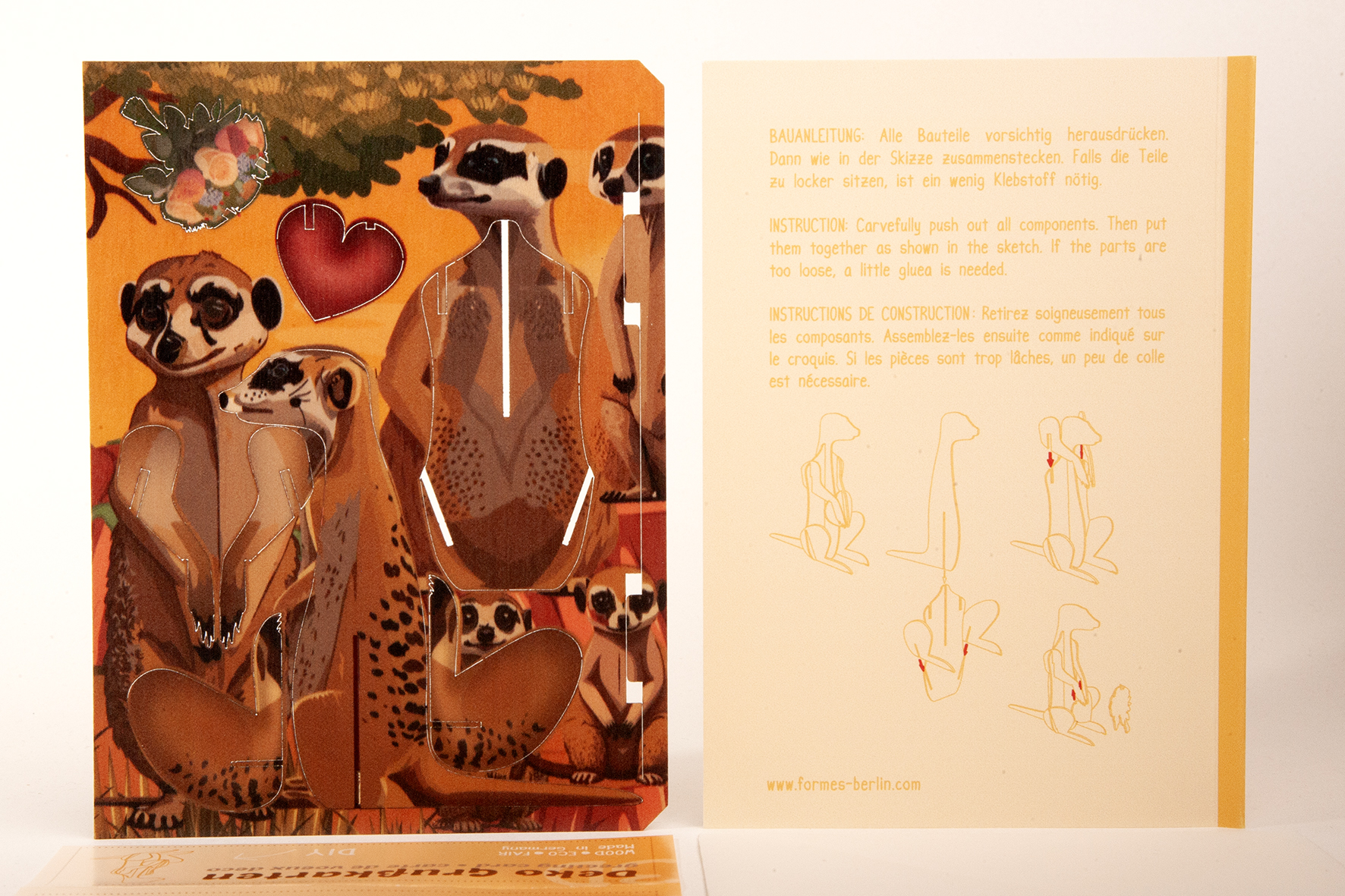 Erdmännchen – 3D Deko Grusskarte