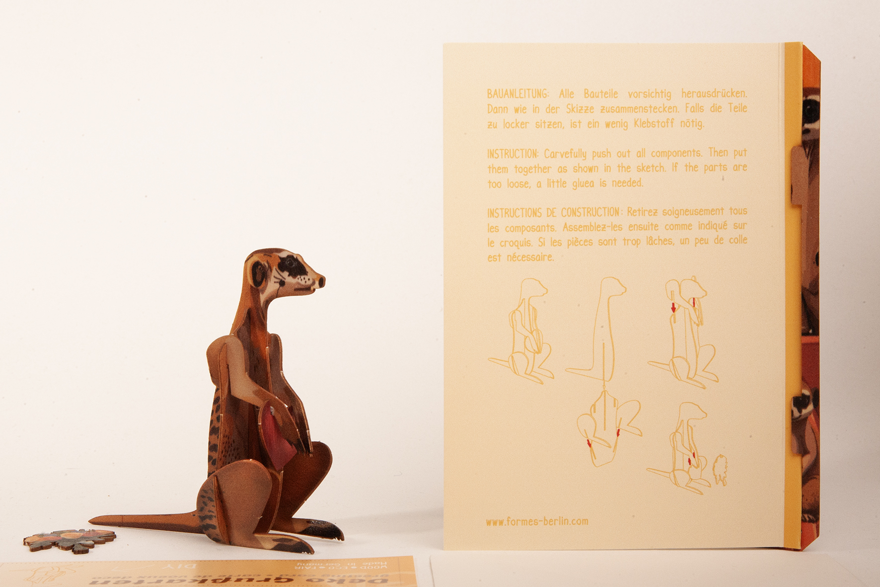 Erdmännchen – 3D Deko Grusskarte