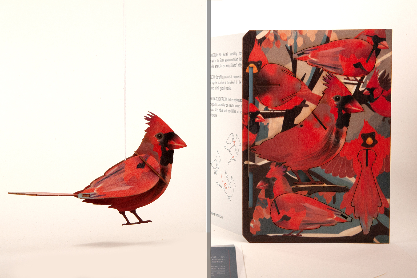 Kardinal – 3D Deko Grusskarte
