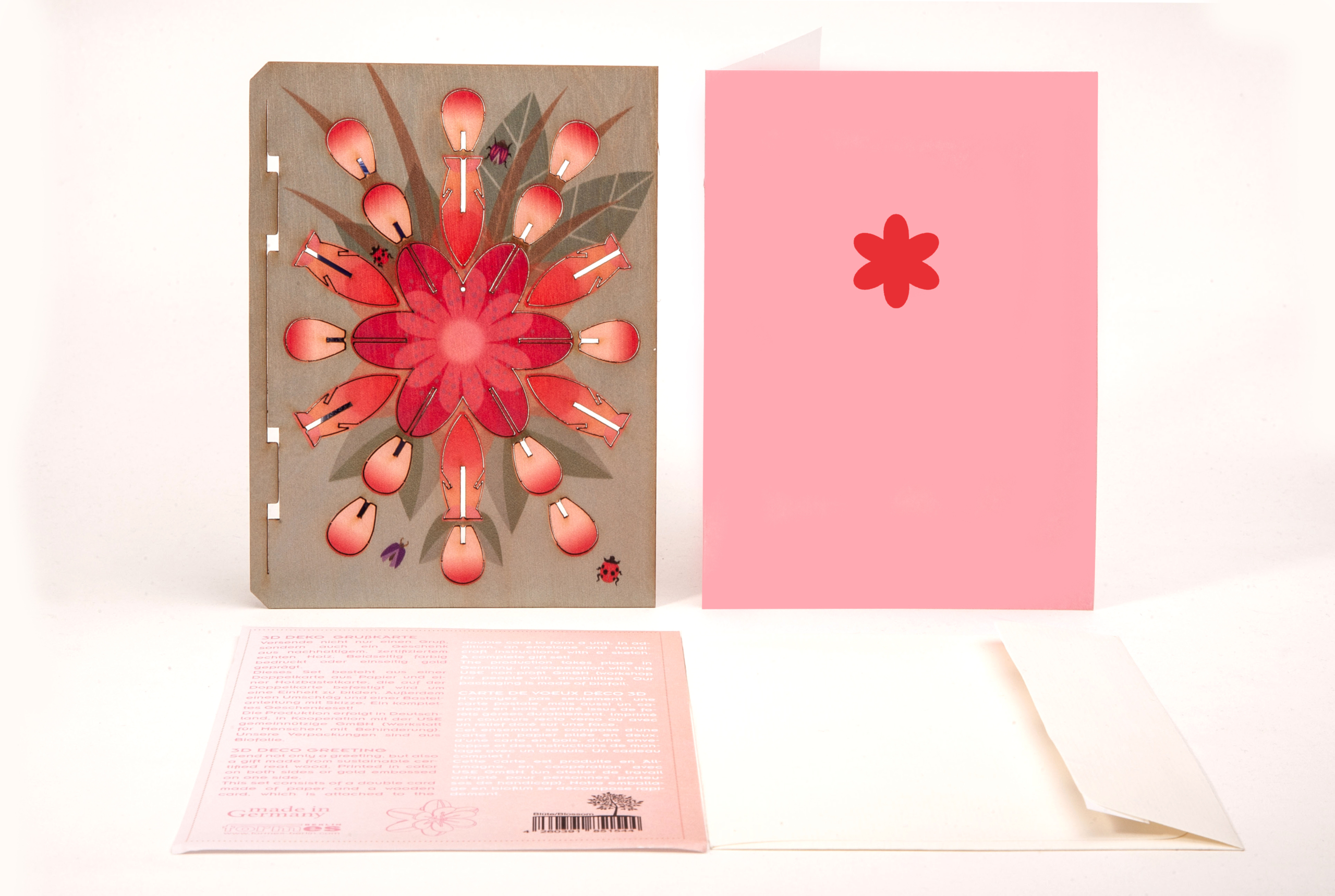 Blüte – 3D Deko Grusskarte