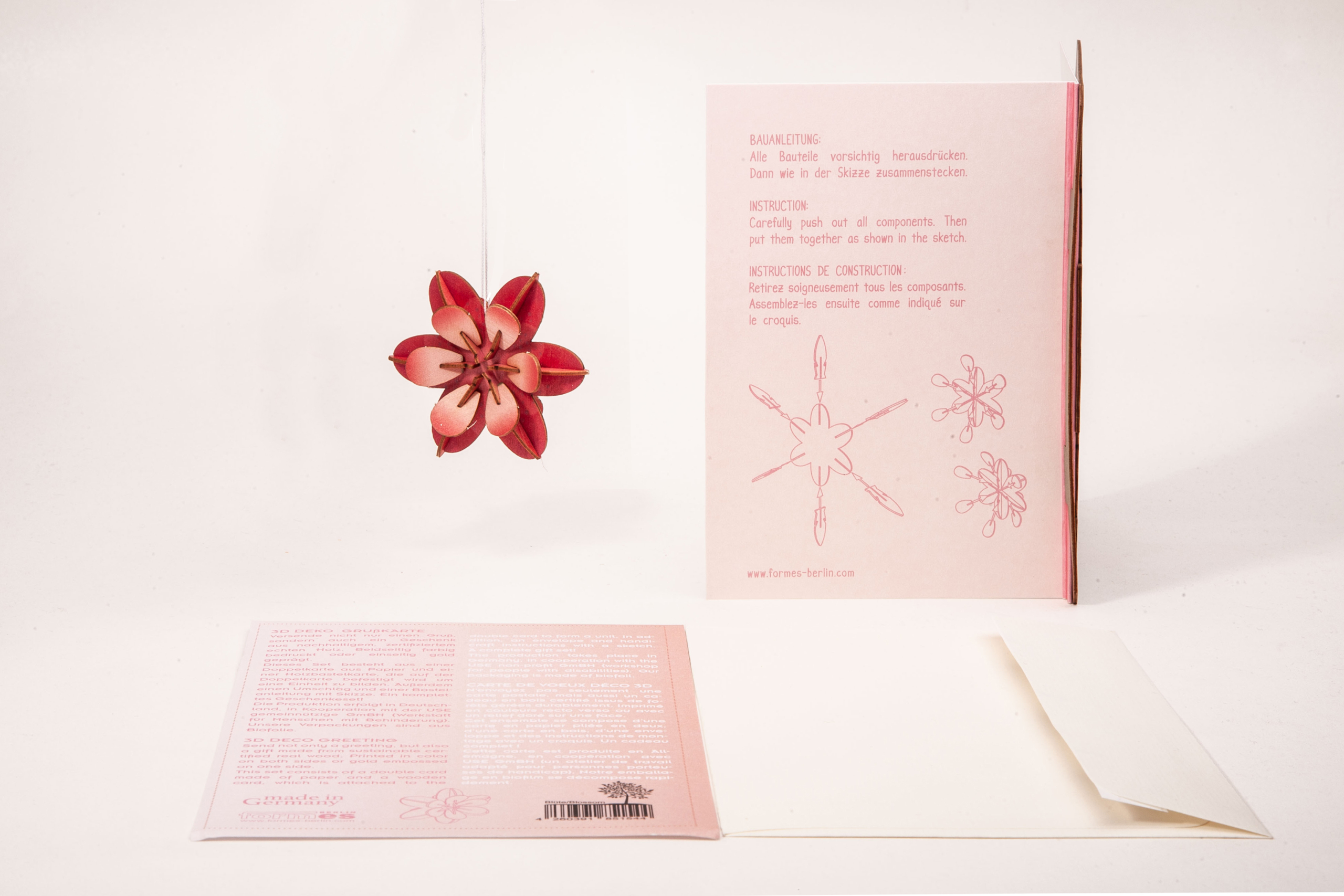 Blüte – 3D Deko Grusskarte