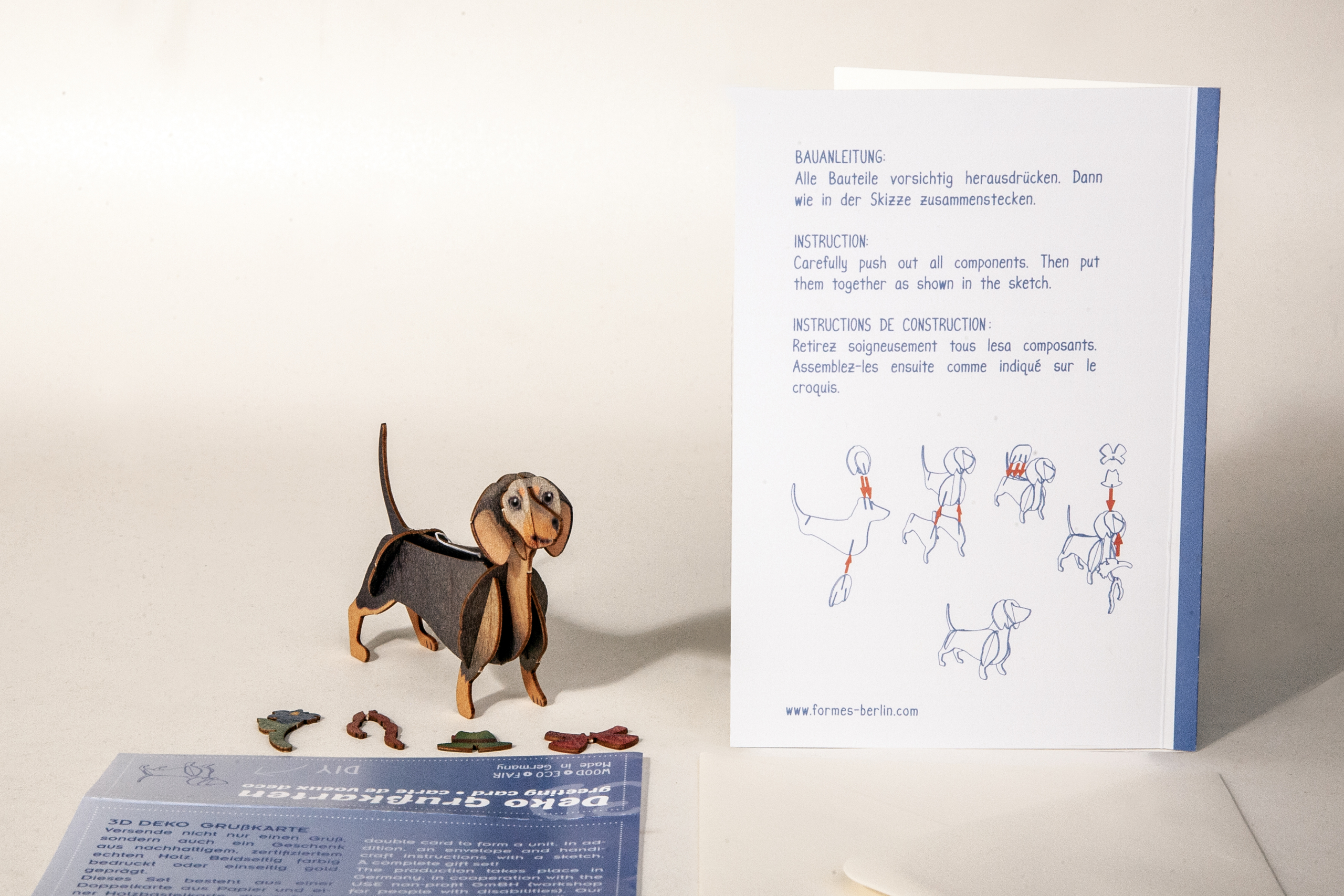 Dackel – 3D Deko Grusskarte