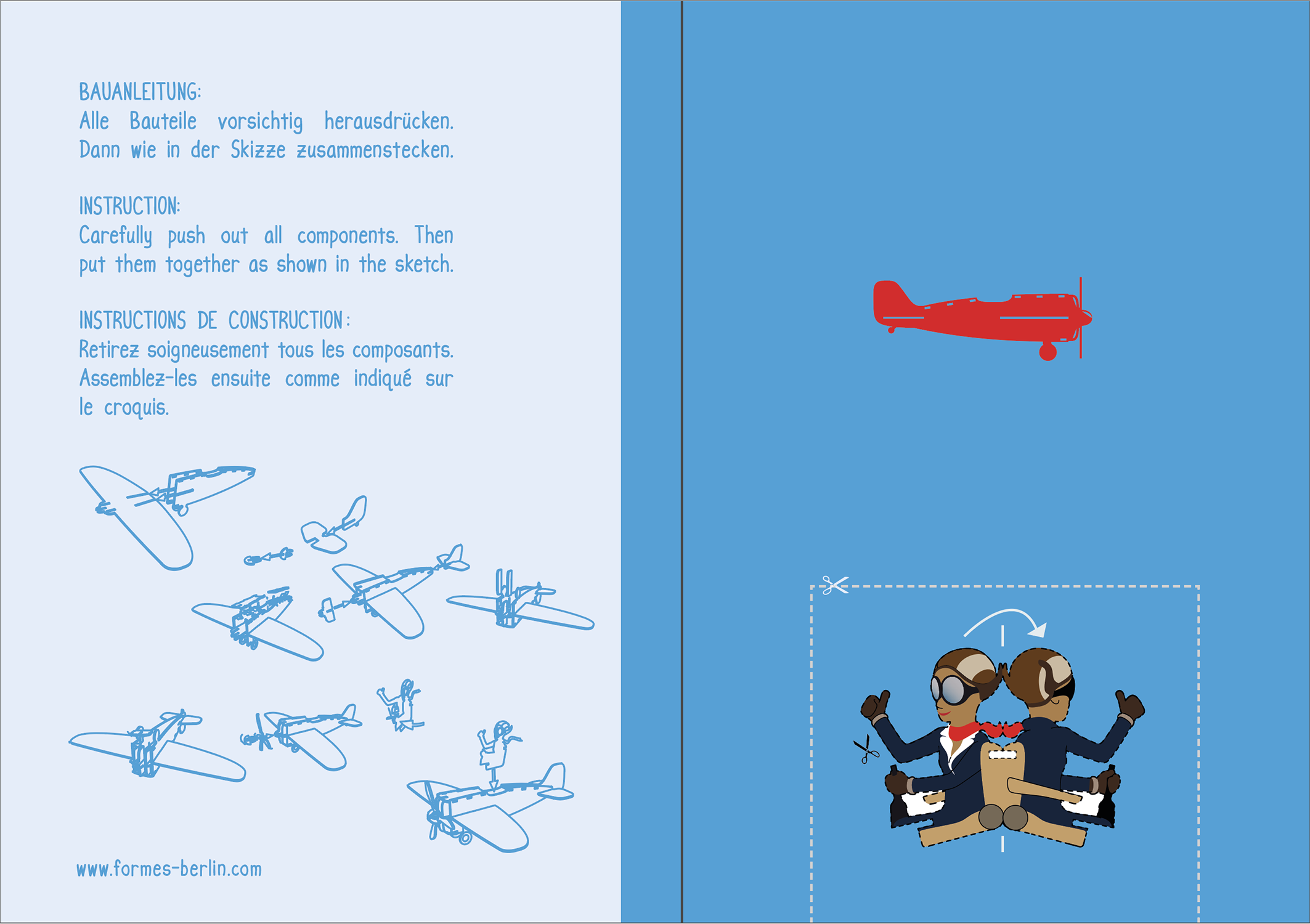 Flugzeug – 3D Deko Grusskarte