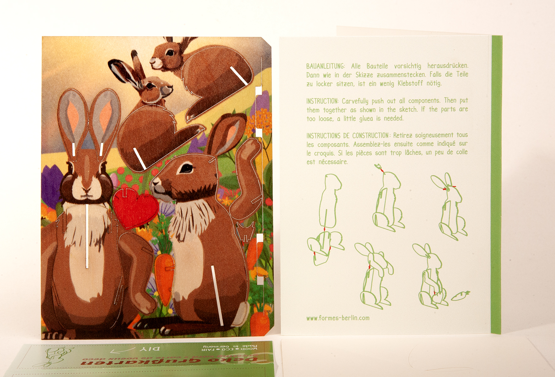 Hase – 3D Deko Grusskarte