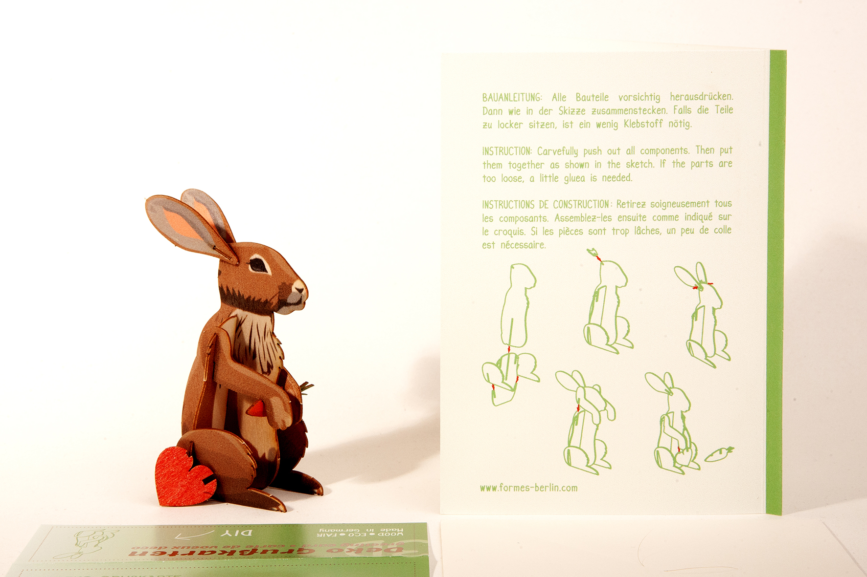 Hase – 3D Deko Grusskarte