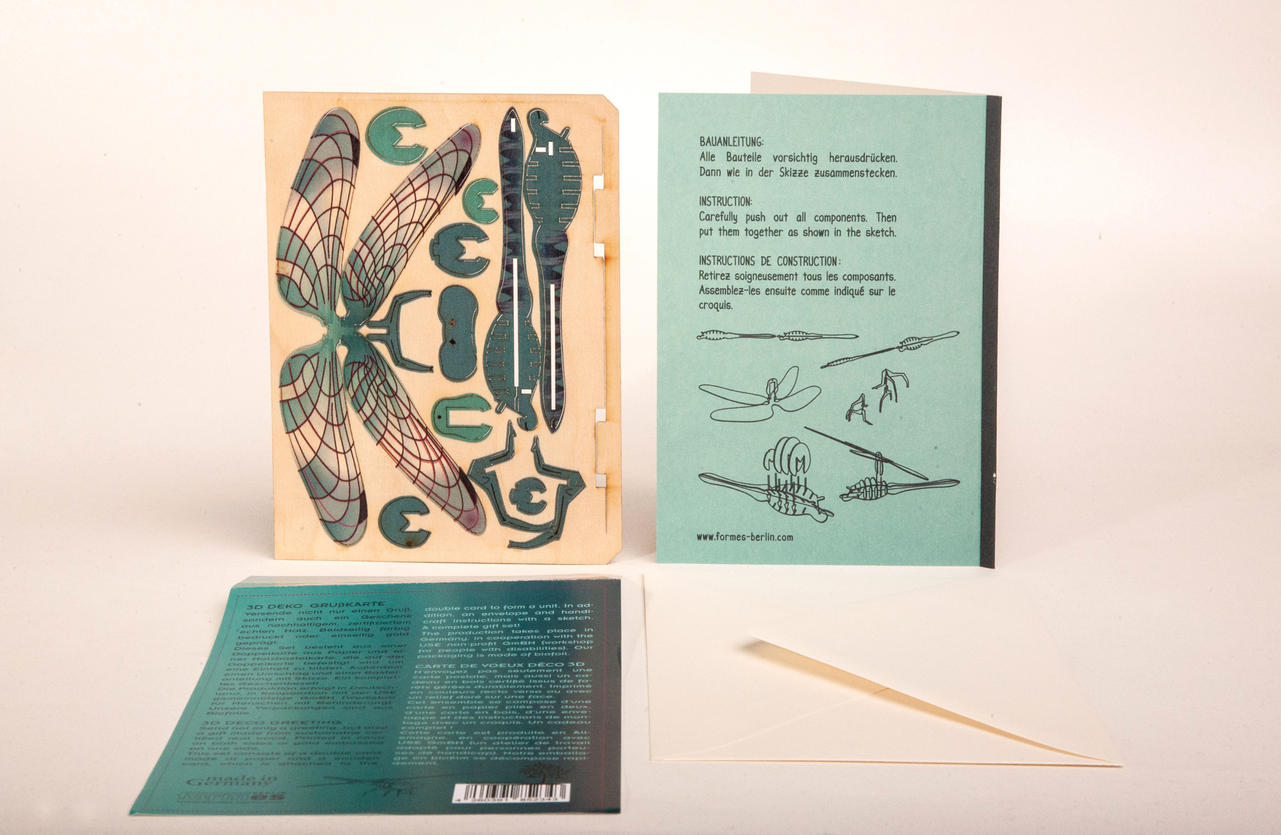 Libelle – 3D Deko Grusskarte