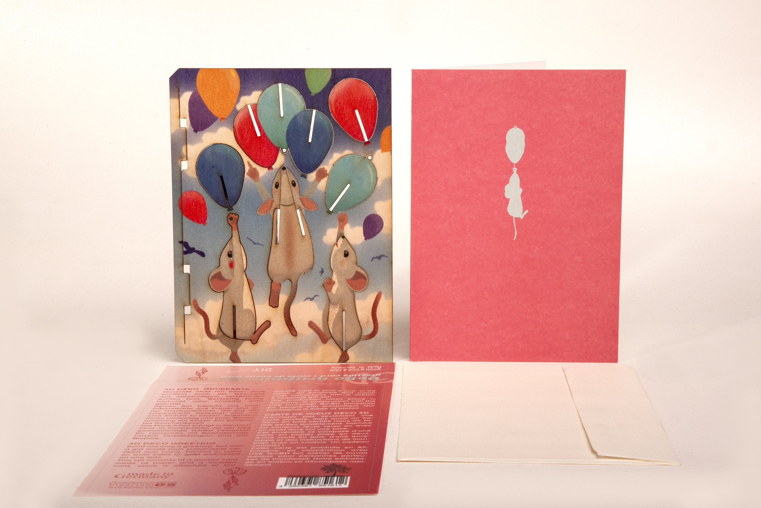 Maus – 3D Deko Grusskarte