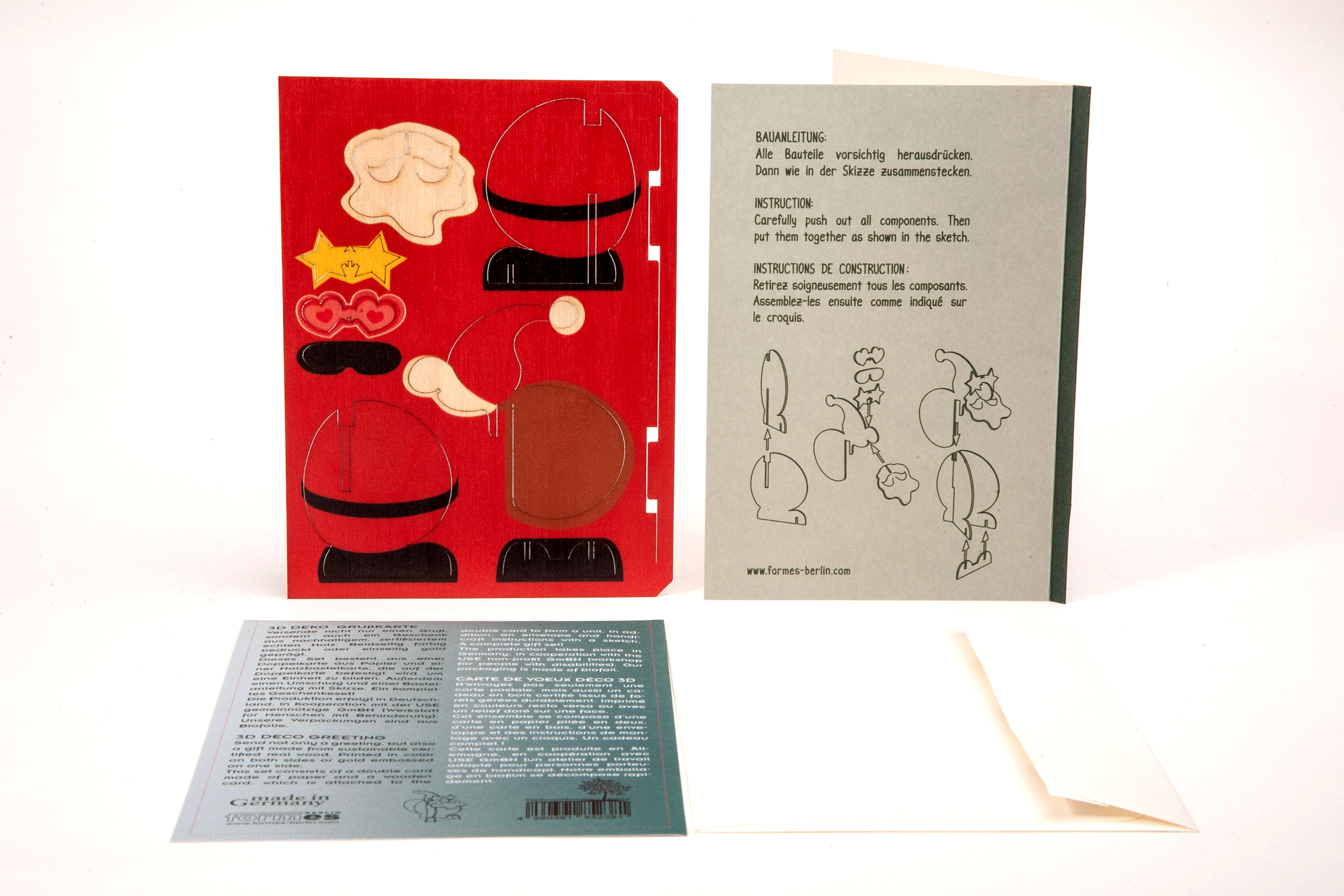 Weihnachtsmann – 3D Deko Grusskarte