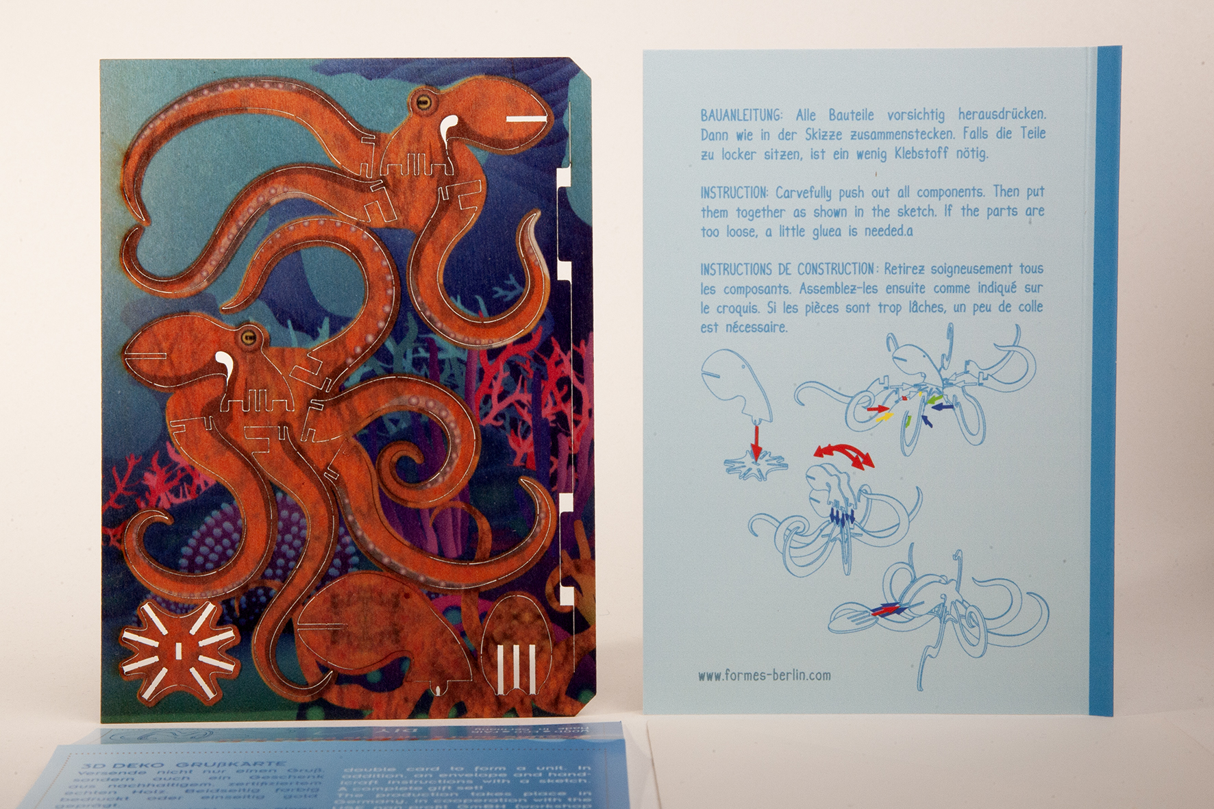 Oktopus – 3D Deko Grusskarte
