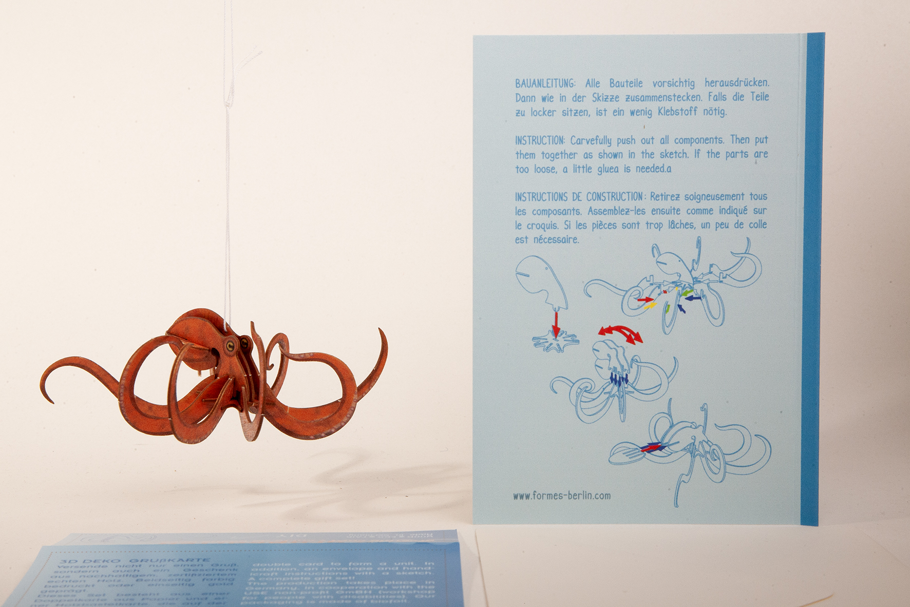 Oktopus – 3D Deko Grusskarte