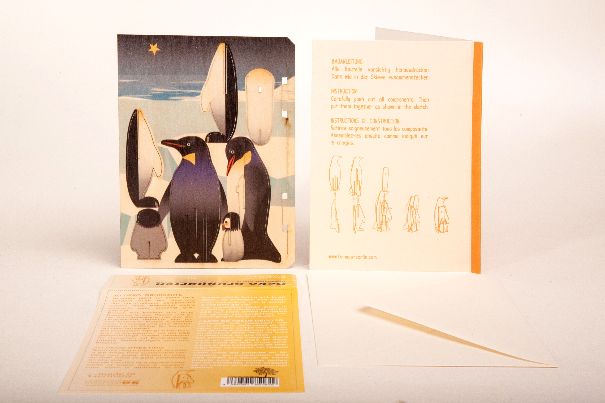 Pinguin – 3D Deko Grusskarte