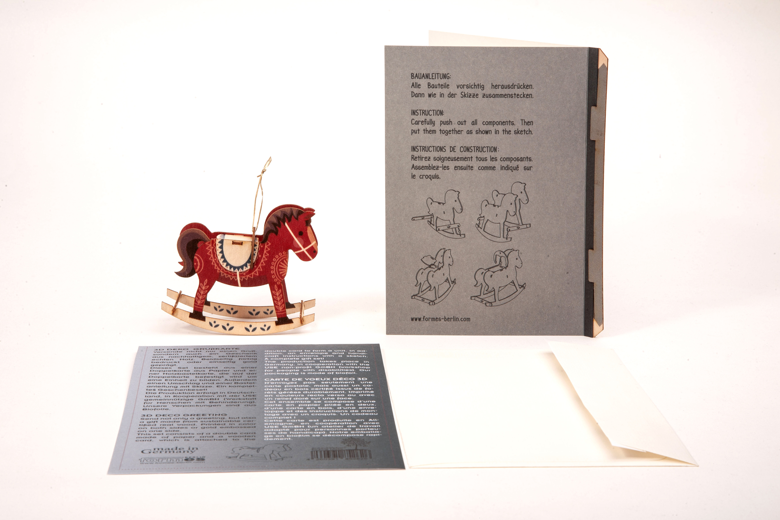 Schaukelpferd – 3D Deko Grusskarte