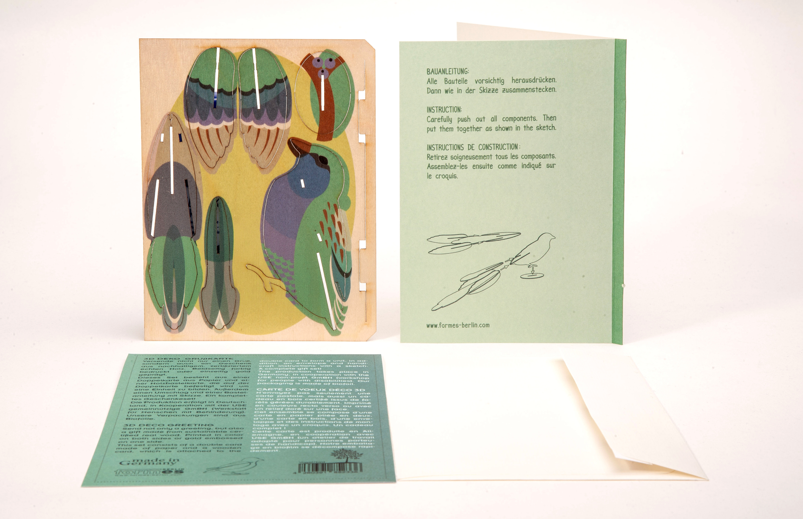 Spatz – 3D Deko Grusskarte