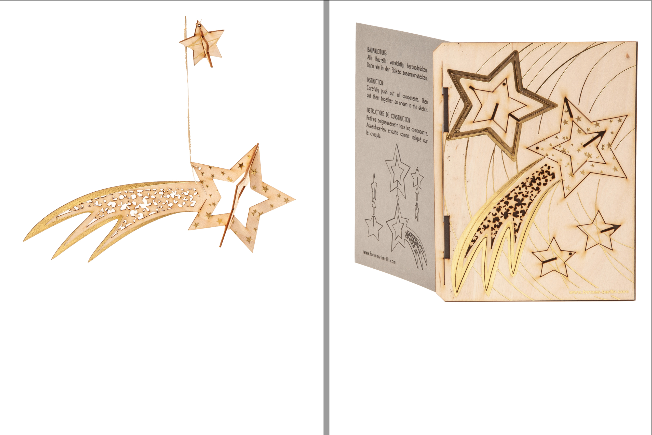 Sternschnuppe – 3D Deko Grusskarte