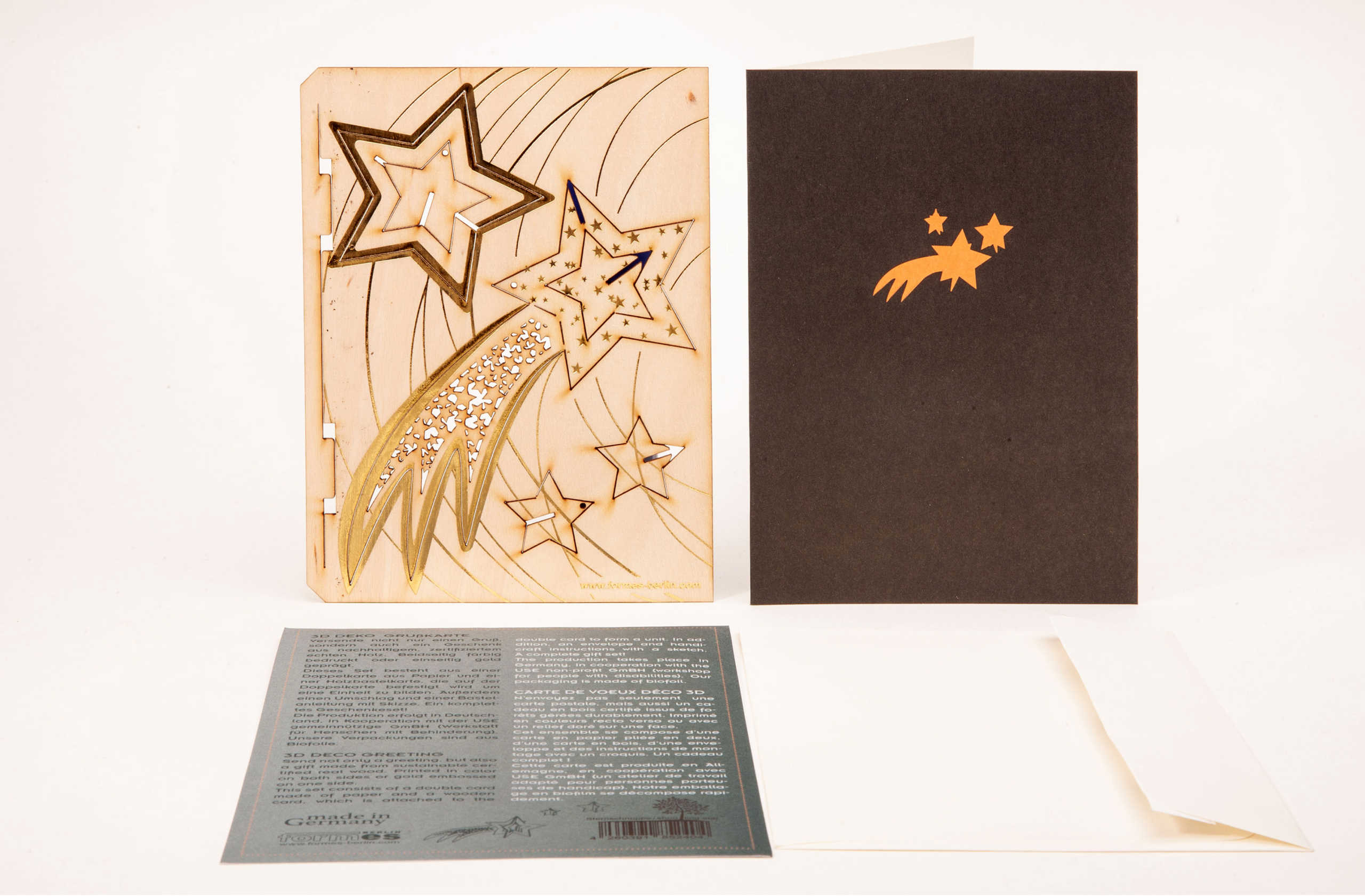 Sternschnuppe – 3D Deko Grusskarte