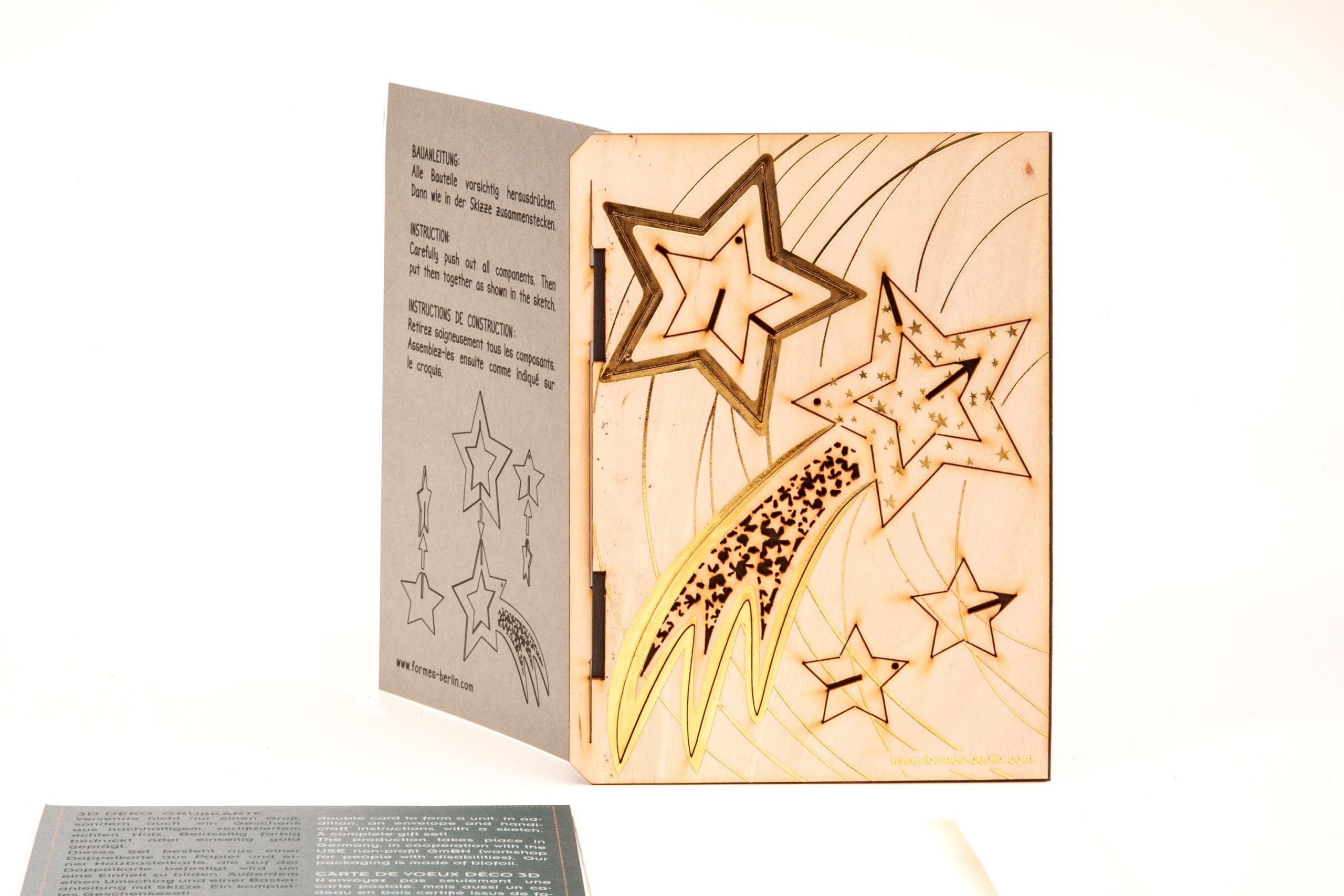 Sternschnuppe – 3D Deko Grusskarte