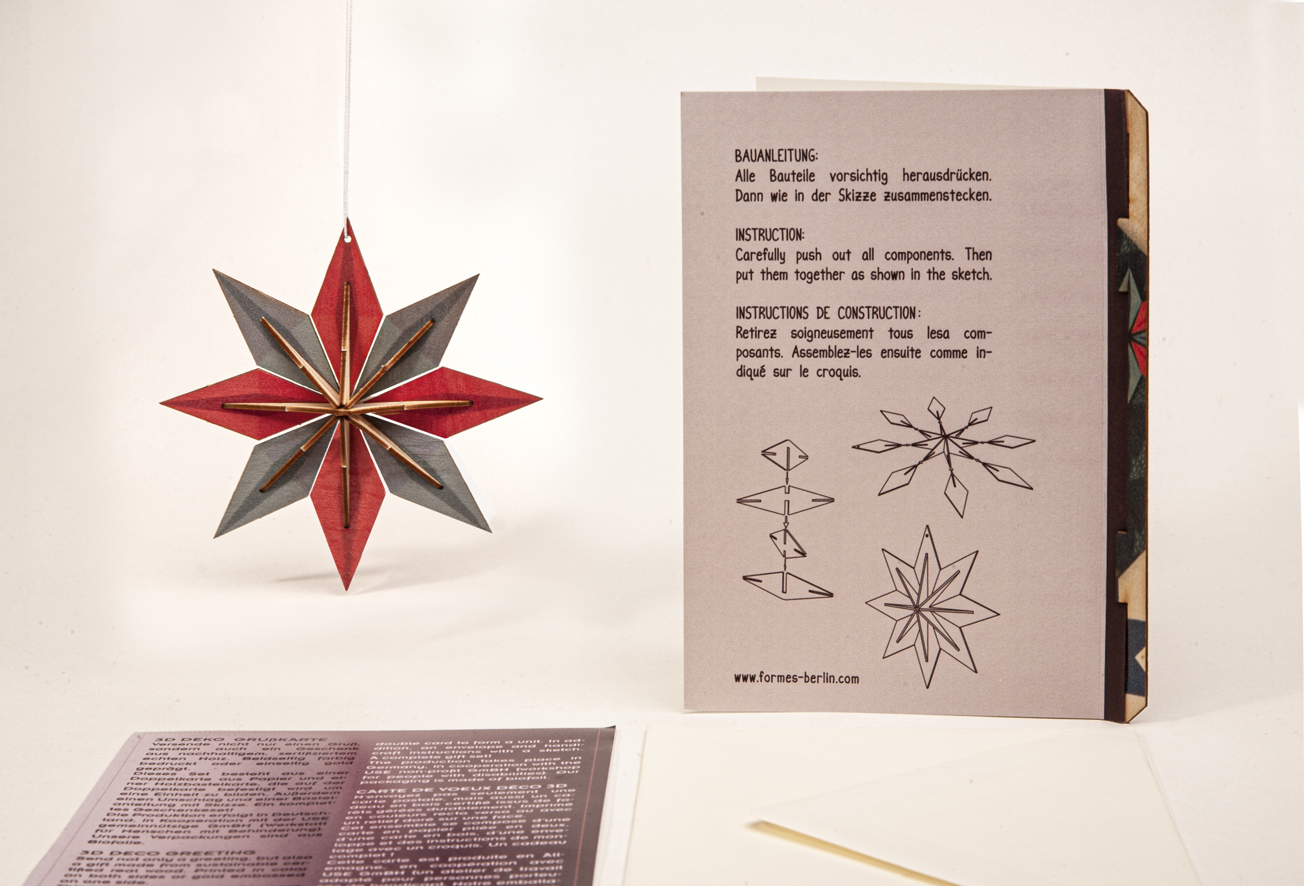 Weihnachtsstern – 3D Deko Grusskarte