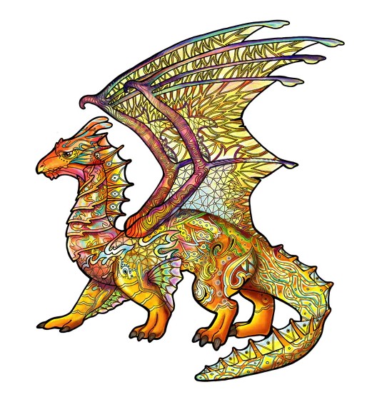 Wooden Rainbow Puzzle – Drachen/Dragon