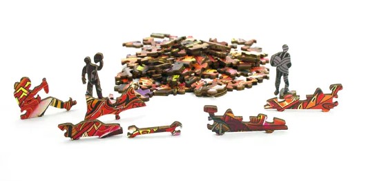 Wooden Rainbow Puzzle – Rennauto/Race Car