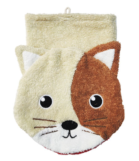 Bio-Waschlappen Katze klein