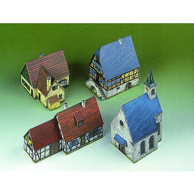 4 kleine Gebäude – Papier Modell