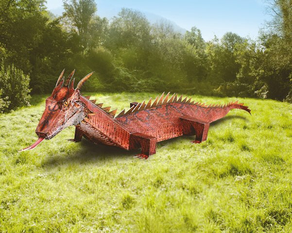 Roter Drache – Papier Modell